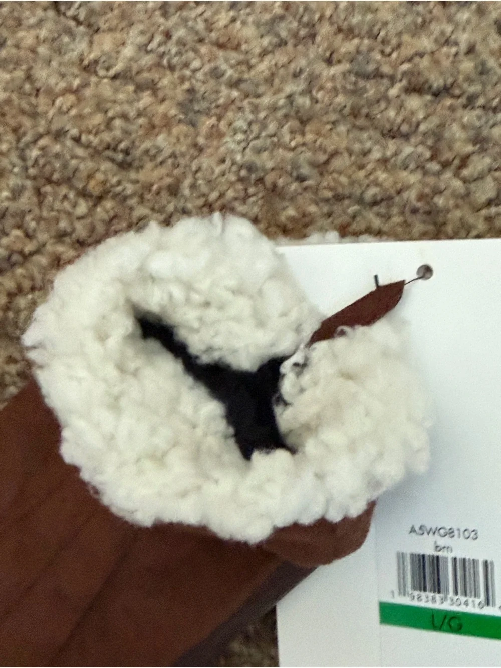 NWT - Calvin Klein - Woman's Brown Faux-Shearling Trim Touchscreen Gloves